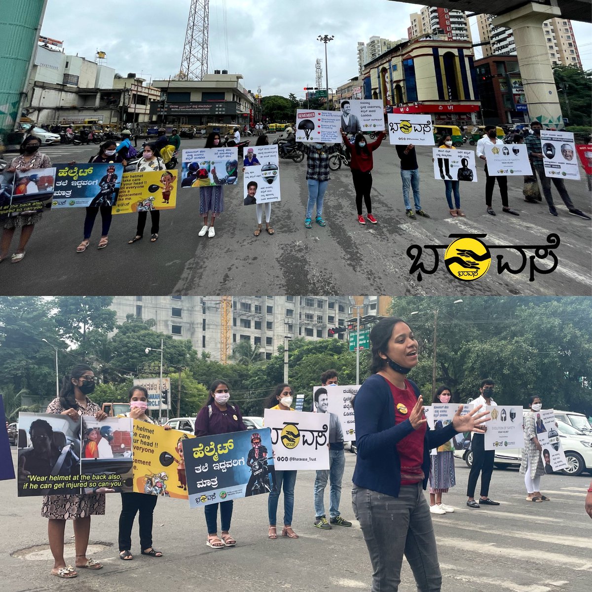 Bharavase_trust's tweet photo. #Bharavase trust Conducted Helmet awareness drive at Sarakki signal
Special thanks to kumaraswamy layout traffic SI Chethana and all other traffic police for their cooperation &amp; support.
@CPBlr @jointcptraffic @DCPTrEastBCP @blrcitytraffic @DCPTrWestBCP @acpsouthtrf @acpwesttrf https://t.co/qoJYg95Qex