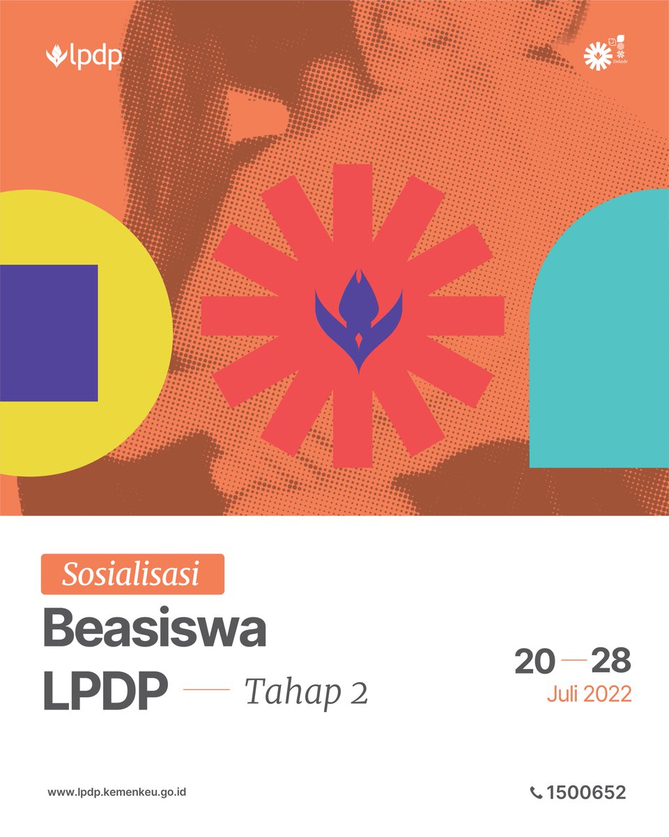 LPDP_RI's tweet photo. BEASISWA LPDP TELAH DIBUKA!!
  
Dapatkan informasi lebih lengkap mengenai kebijakan LPDP terkini dan testimoni dari mereka yang telah menikmati manfaatnya dalam:

SOSIALISASI BEASISWA LPDP TAHAP 2
Hadir 20 - 28 Juli dengan bahasan tiap segmen Program Beasiswa yang lebih lengkap. https://t.co/1y68hKF6ME