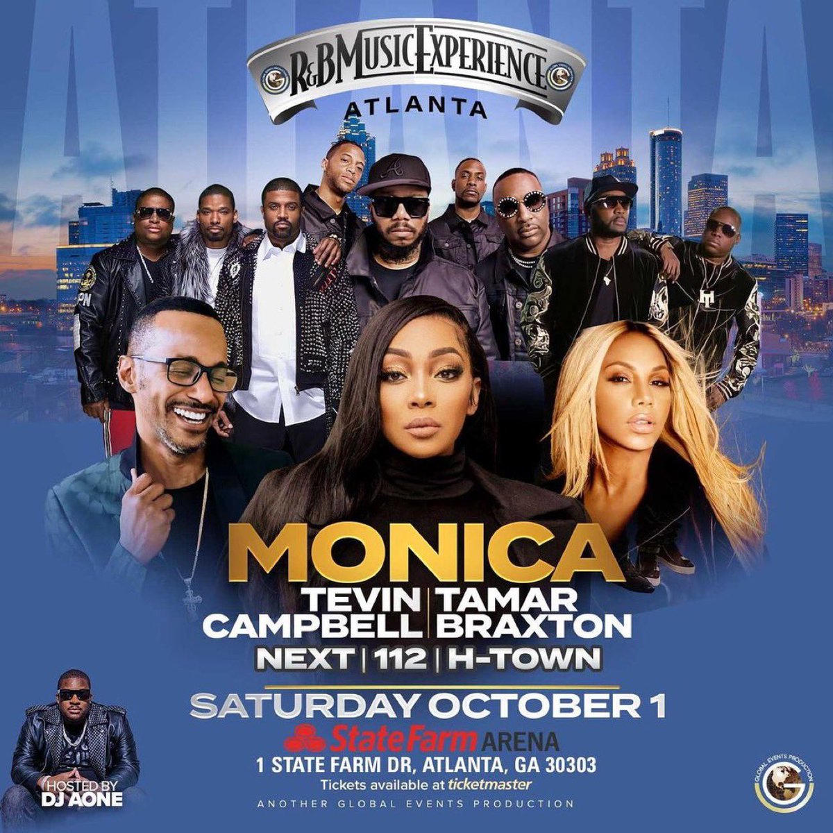 PoloRush1's tweet photo. Atlanta @statefarmarena get ready for a night of hits 💥💃🏿#rnbmusicexperience  Presale Thursday 10am Passcode MUSIC @monicadenise @tamarbraxton #tevincampbell @theofficial112 @thegroupnext_ @htown4life @thedjaone  #anotherglobaleventsproduction https://t.co/AGP4sW8wHU