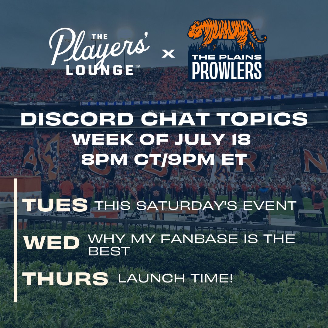 Join us every night this week for some awesome player chats! 💯 Jump into our Discord each night at 8pm CST/9pm EST and get to know your favorite athletes! Just another way we are #FandomReimagined Start here -> discord.gg/z4qSGftqH3 #TPL #NIL