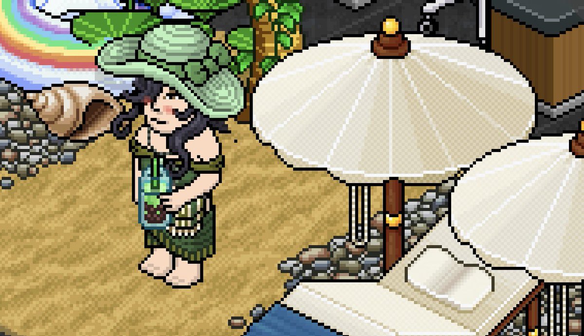 _Purpletulips_'s tweet photo. My entry for @OfficialHabboUN  Beach Outfit Competition! 🍹���👙

#UNSummer 🌞 https://t.co/tdP4u374B5