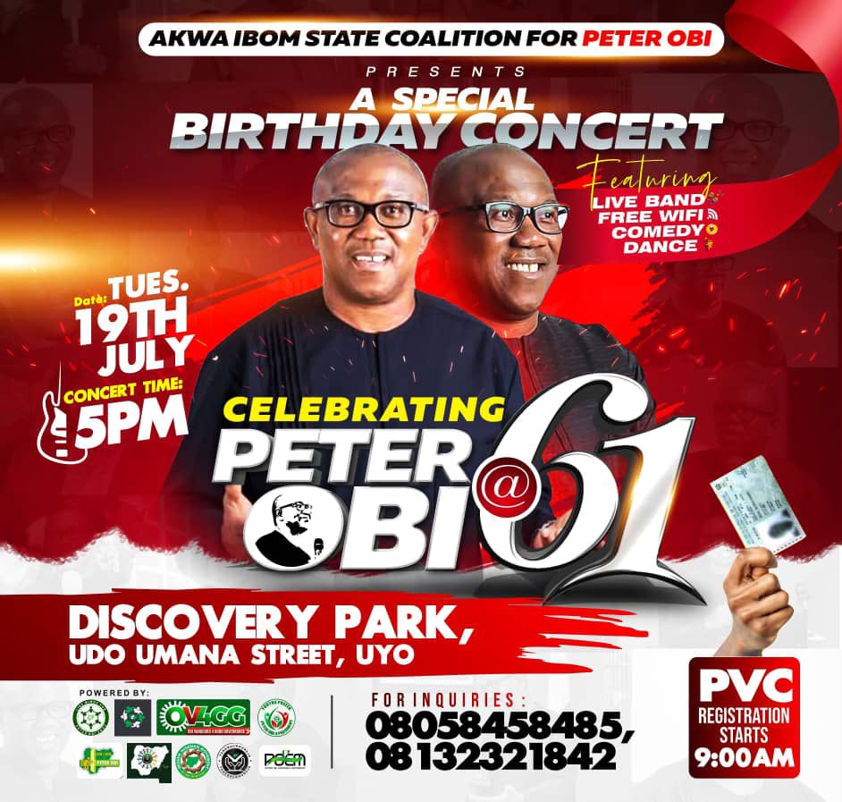 Happy amazing birthday to the next president of Nigeria 2023 #PeterObiAt61