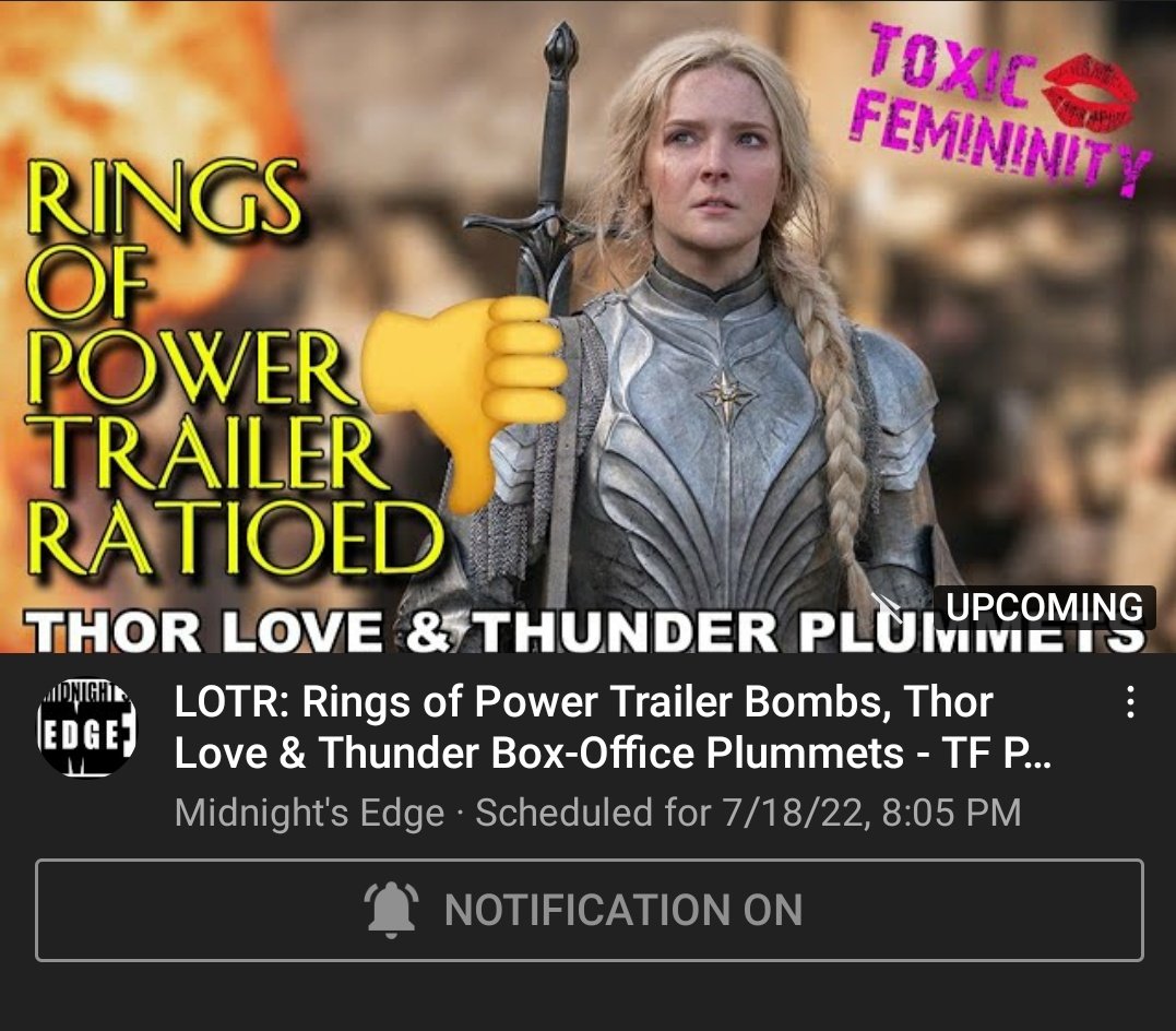 GNinjuh's tweet photo. #ToxicFemmeninity 👄 #0125
RINGS OF POWER RATIOED
THOR LOVE & THUNDER
PLUMMETS
#RingsOfPower #Trailer #Bombs |
#ThorLoveAndThunder #BoxOffice & More!
The #ToxicFemmes & #ToxicTom 👇🏾
@LaReinaCreole
@Nina7Infinity ♾
#RrrMmmm
@ThomasConnorsJr
#Thor
❤https://t.co/TLYdeQuBNx❤ https://t.co/lSFKl1LNGo