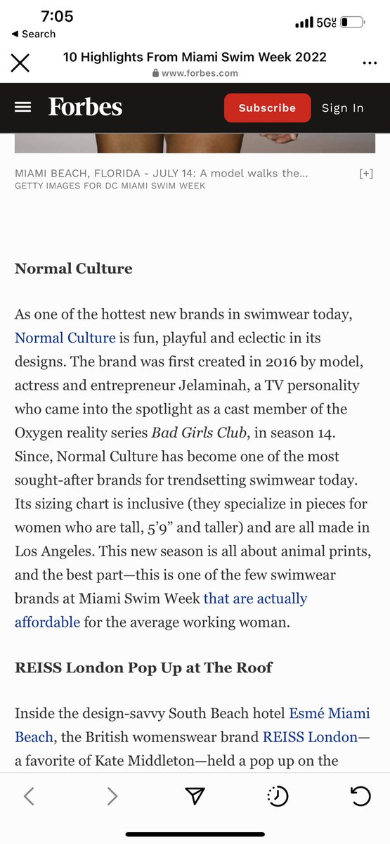 JeLaminah's tweet image. My brand was just featured in @Forbes “10 highlights from Miami Swim Week 2022”