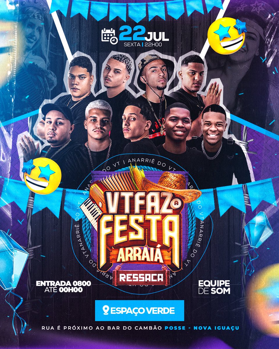 Vt_afesta's tweet photo. É NESTA SEXTAAAAA!!!🫣🔥
-
SE VOCÊ NÃO FOR, SÓ VOCÊ NÃO VAI..🤪

RESSACA DE ARRAÍA DO VT FAZ A FESTA!🧑🏽‍🌾🌽🔥
-
SEXTA-FEIRA 
 DIA 22 DE JULHO!
AS 22HRS .

ENTRADA 0800 ATÉ 00:00H

#ANARRIÊDOVT🧑🏽‍🌾🤪

CHEGUEM CEDO!!!

📍ESPAÇO VERDE https://t.co/5VJW9TDLjz