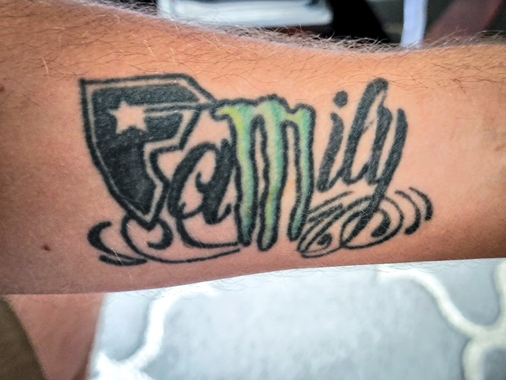 Monster Energy and Fox Racing tattoo