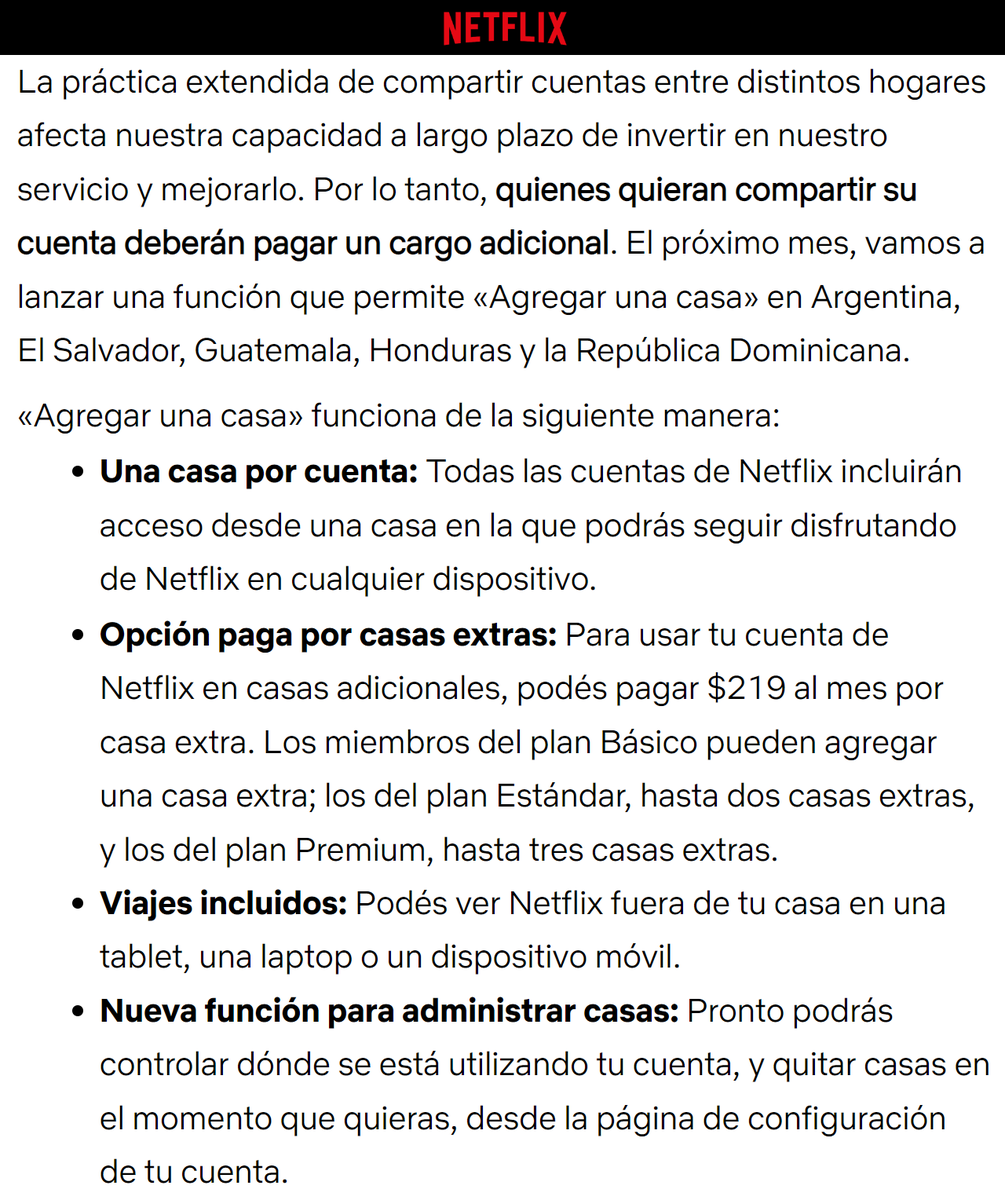 NewsDayMundo's tweet photo. LO ÚLTIMO: Netflix anuncia oficialmente que comenzará a cobrar cargo adicional para compartir la cuenta. https://t.co/zEXnhDKfuQ