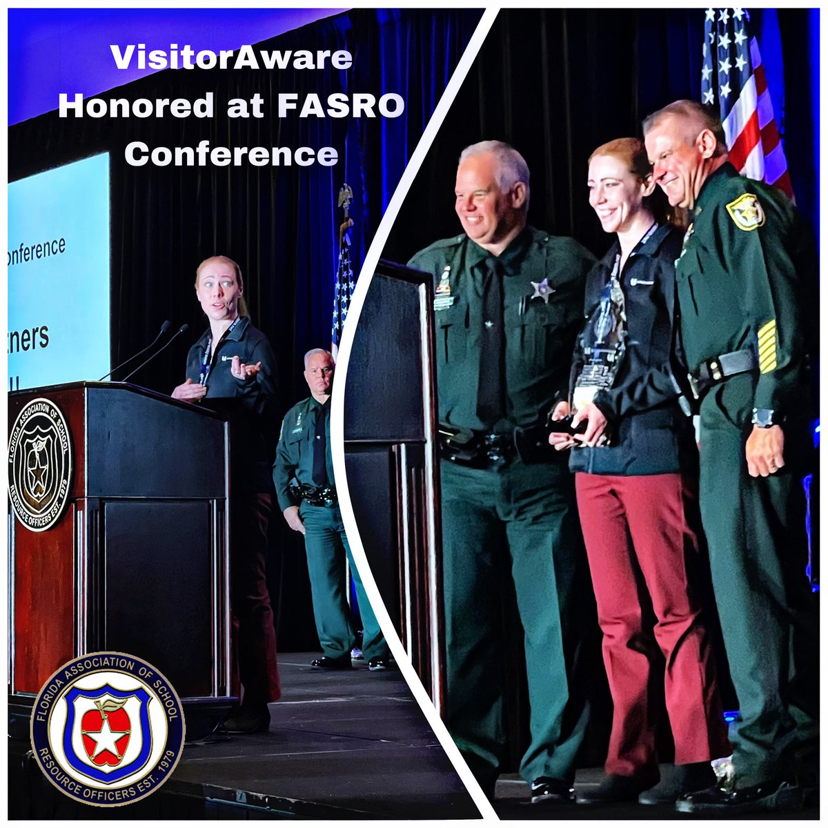 SSAC9111's tweet photo. SSACs newest School Safety Partner, honored at the Florida Association of School Resource Officers (FASRO) Conference in Orlando. https://t.co/8Irm0hUE0g @visitorawareus #SchoolSafety #FASRO22 https://t.co/BATncNcIZV