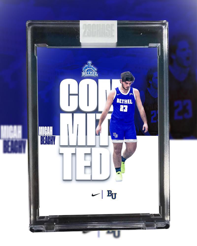 BeachyMicah's tweet photo. Committed 🔵⚪️ 

Proud to announce I’ll be continuing my academic and athletic career at Bethel University! Thankful for God giving me the opportunity to keep playing the game I love 🙏🏻
@bupilotsmbb @BethelHoops @CoachRMcDaniel  @homeschoolhoops https://t.co/LAy55tAdXE