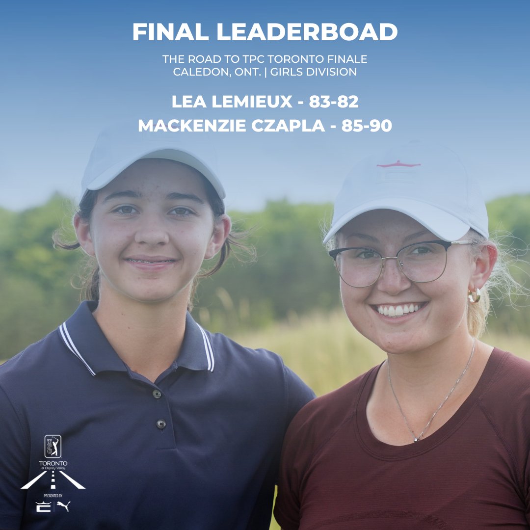 Outstanding play at <a href="/TPC_Toronto/">TPC Toronto at Osprey Valley</a> 👏

Congratulations to our winners Jordan Hwang and Lea Lemieux on taking medalist honours, and thanks for making the #Road2TPCToronto a part of your junior golf journey.

Full scores: golfgenius.com/pages/81817613…