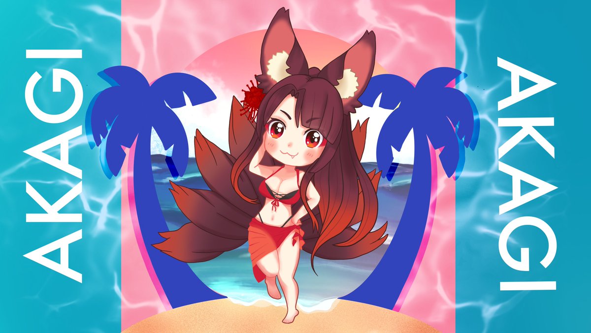 peachy_beachyy's tweet photo. my entry for the #AzurLane4thAnniv art contest! My fav girl Akagi at the beach!  (๑˃̵ᴗ˂̵)♡ https://t.co/qkuaEf5xBK