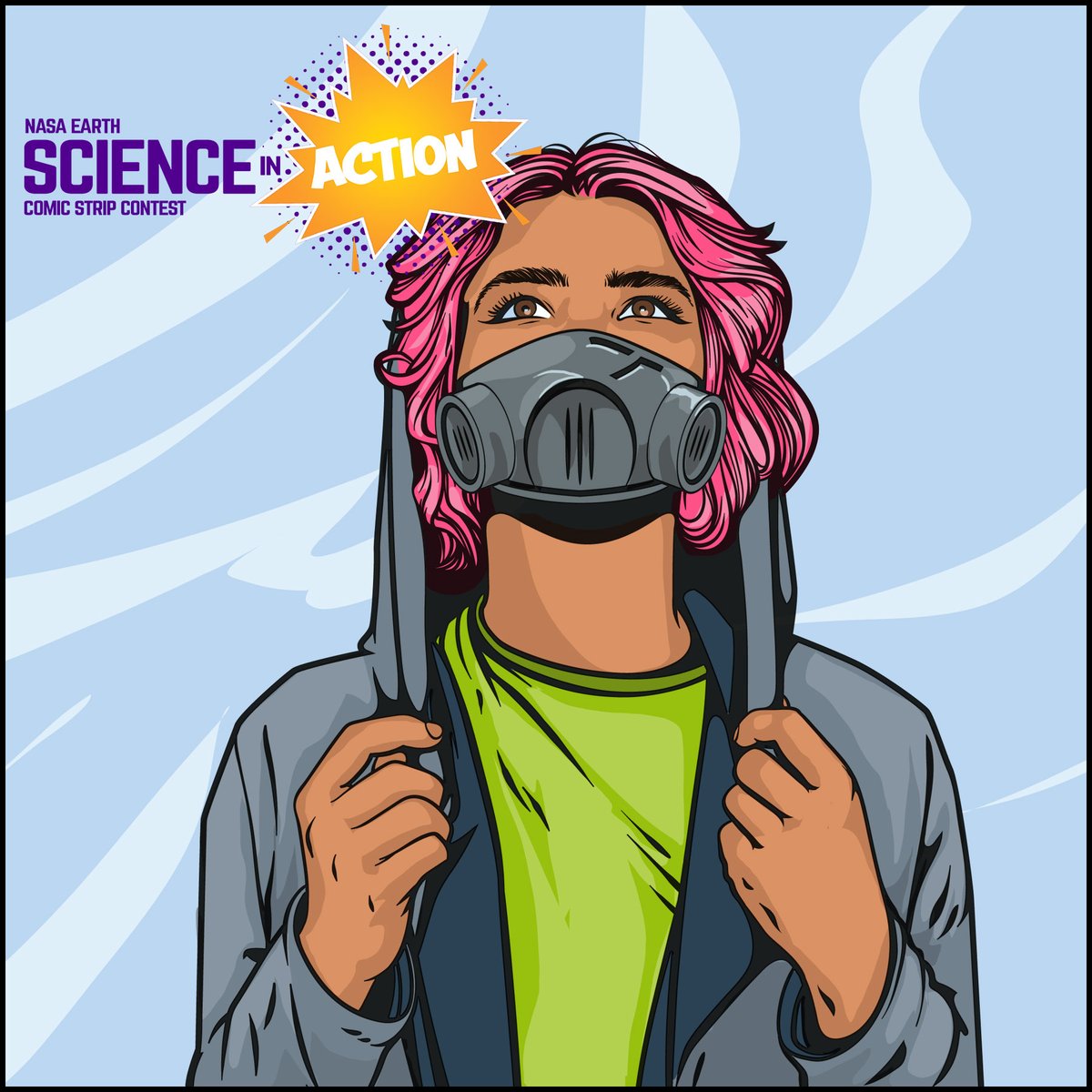 NASAAtmosphere's tweet photo. NASA works with communities around the world to address challenges like air pollution. 

Help us educate and inspire others about air quality by creating an original comic strip. #ScienceInAction 

Submit yours👇 https://t.co/Axeyrb22sH https://t.co/ToAFwECK4M