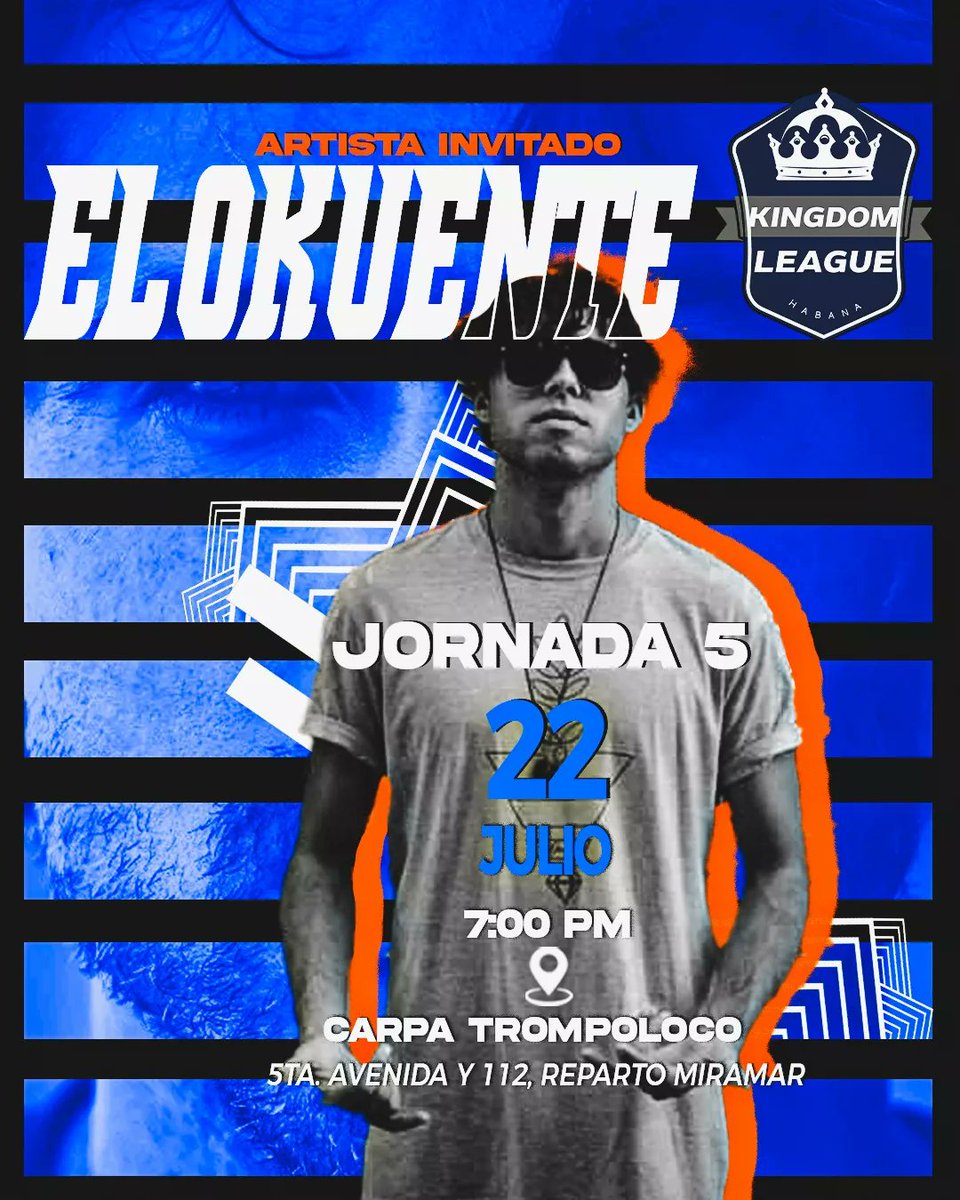 genes_free's tweet photo. Una vez más contaremos con invitados de gran nivel dentro del movimiento 🙌

✊🇨🇺 @MiltonMcDonal13 @EIDI_INDAJAUS @lokuente llegan en su chevy para romper con el mejor rap cubano junto al #ProyectoNoone de breakdance 🤸‍♂️

📍#KingdomLeague / #CarpaTrompoloco / Viernes 22/7 https://t.co/GdckE91uhD
