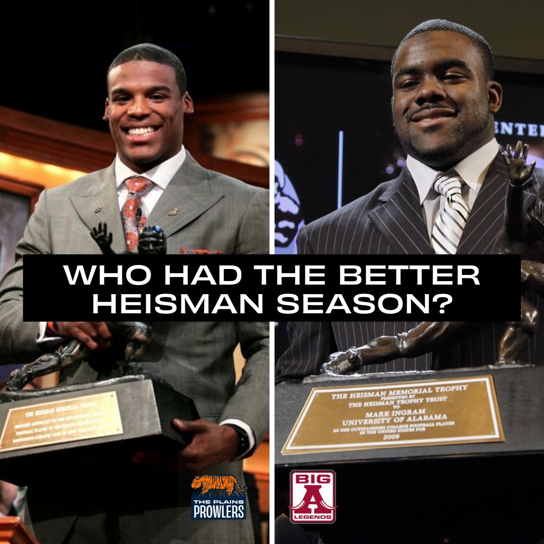 Who had the better Heisman season??

A. Cam Newton
B. Mark Ingram

👀 @plainsprowlers