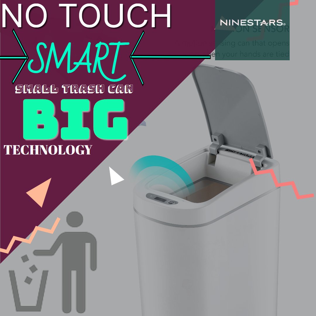 NineStarsUSA's tweet photo. SALE We are not simple, WE ARE ADVANCE TECHNOLOGY Slim Motion Sensor Trash Can 1.85 Gallon  IPX3 splash-proof lid LED digital display  A leak-proof base prevents nasty spills Compact for Small Spaces https://t.co/lTSJZduAyo via @pinterest https://t.co/y1w7qLUOvQ