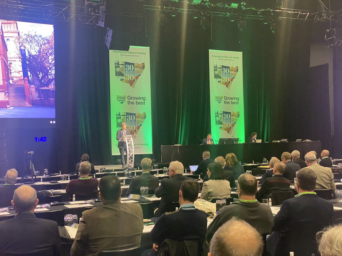 James Jackson giving his final President’s address at the 2022 <a href="/NSWFarmers/">NSW Farmers</a> Conference. 
“While this job is an honour and a privilege, it’s not easy,” he says thanking the wider support team
<a href="/ABCRural/">ABC Rural</a>