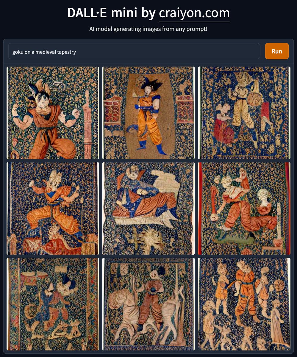 Goku on a medieval tapestry #dalleMini