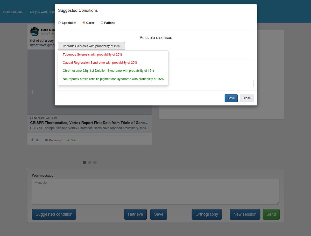 Got some good results validating our #virtualassistant for #raredisease using only symptoms… here we tested for #TuberousSclerosis and got a suggestion to look at 3 other conditions also, are those reasonable guesses? Tutorial: tinyurl.com/mtwu7a25

#artificialintelligence