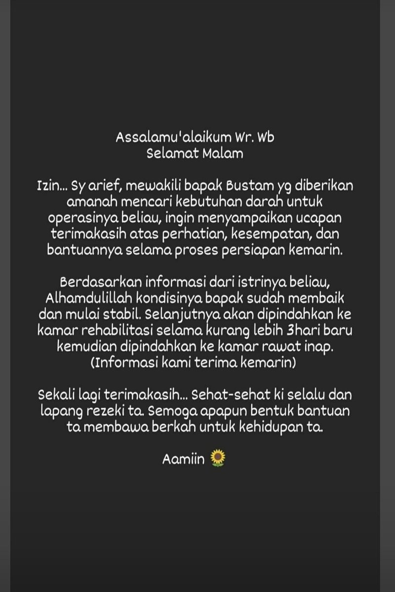 Blood4LifeID's tweet photo. By @Blood4LifeMKS: Mood booster banget pagi ini dapat kabar baik dari Keluarga Pasien.. Semoga proses rehabilitasi bapak Bustam berjalan dengan baik dan bisa segera pulih kembali. Aamiin..

#MarikiDonorDarah #SauDarahBlood4Life
#FeelGoodbyDoingGoodThings https://t.co/JUkjdmsLMW