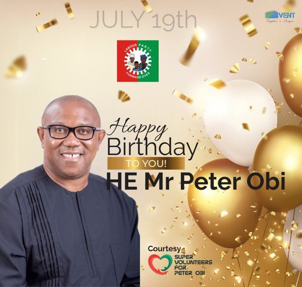 Happy birthday to the incoming president of Nigeria, Mr Peter Obi.  