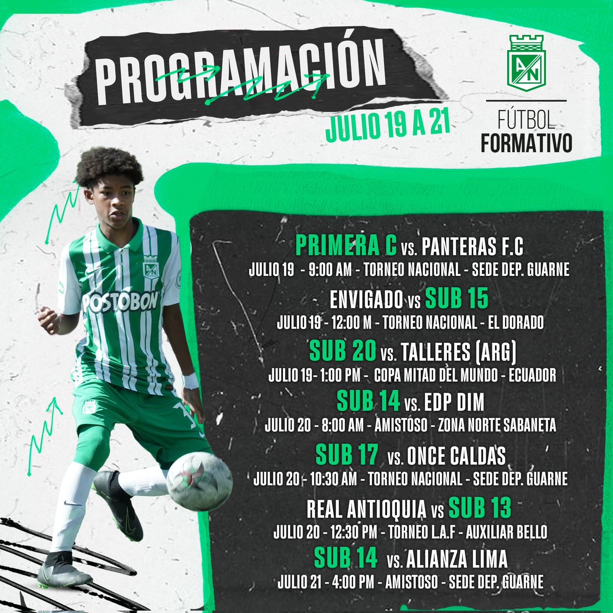 Se viene una semana de mucho fútbol 😁⚽ ¡Daremos todo en cada juego!

#FormativoVerdolaga 🟢⚪