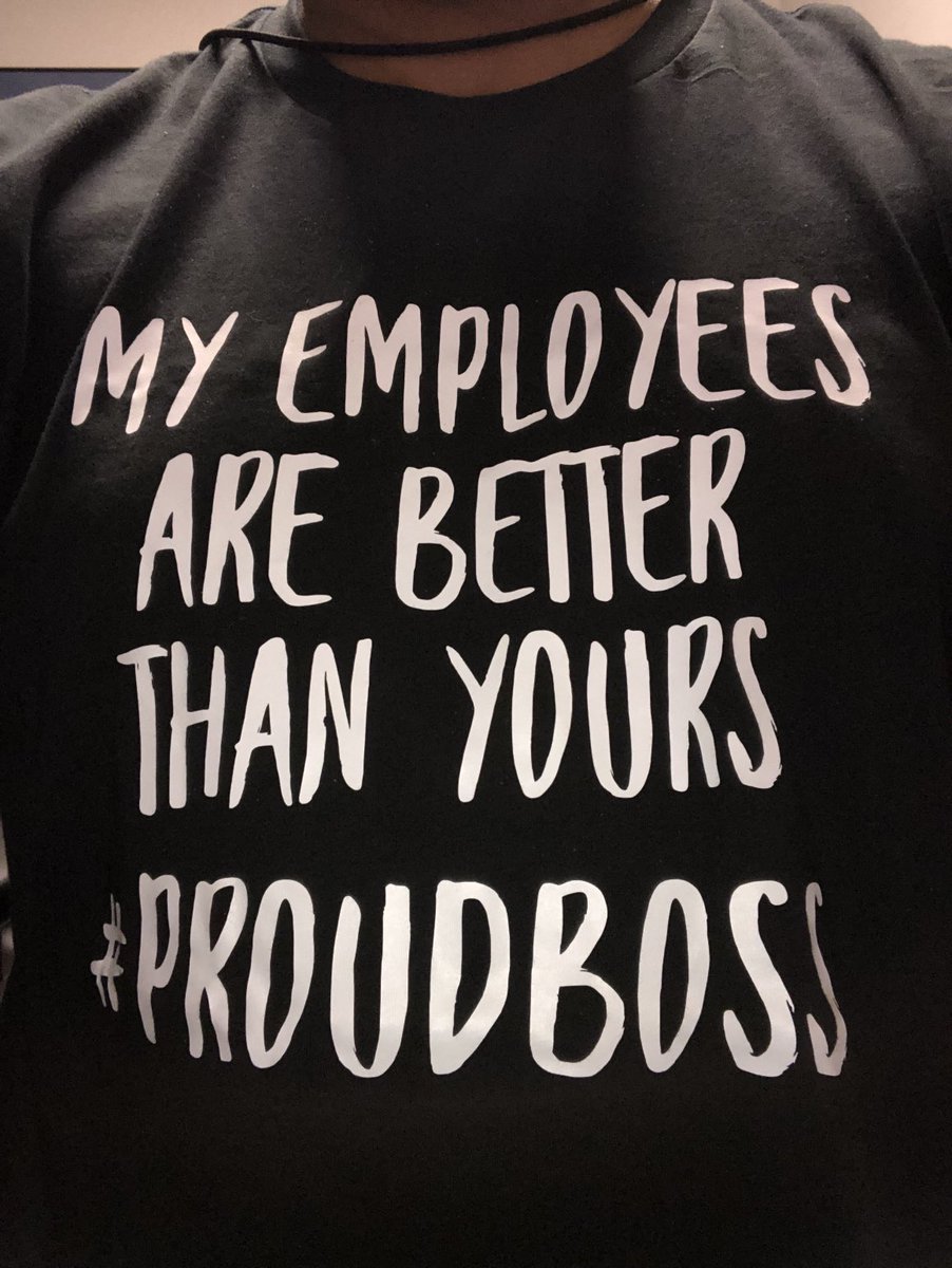 HeavyLeeT1's tweet photo. Todayโs work shirt. #ProudBoss #WorkDad https://t.co/xnxGv2JiEr