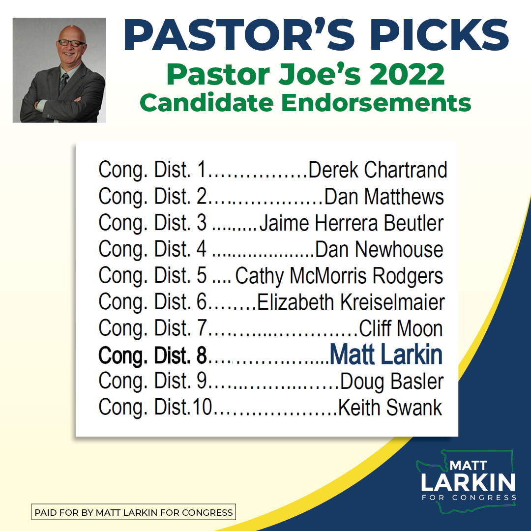 Thanks Pastor Joe Fuiten for choosing Team Larkin! I appreciate your support for strong conservative candidates that will fight for Washington! Vote Matt Larkin! pastorspicks.com/?fbclid=IwAR2p…