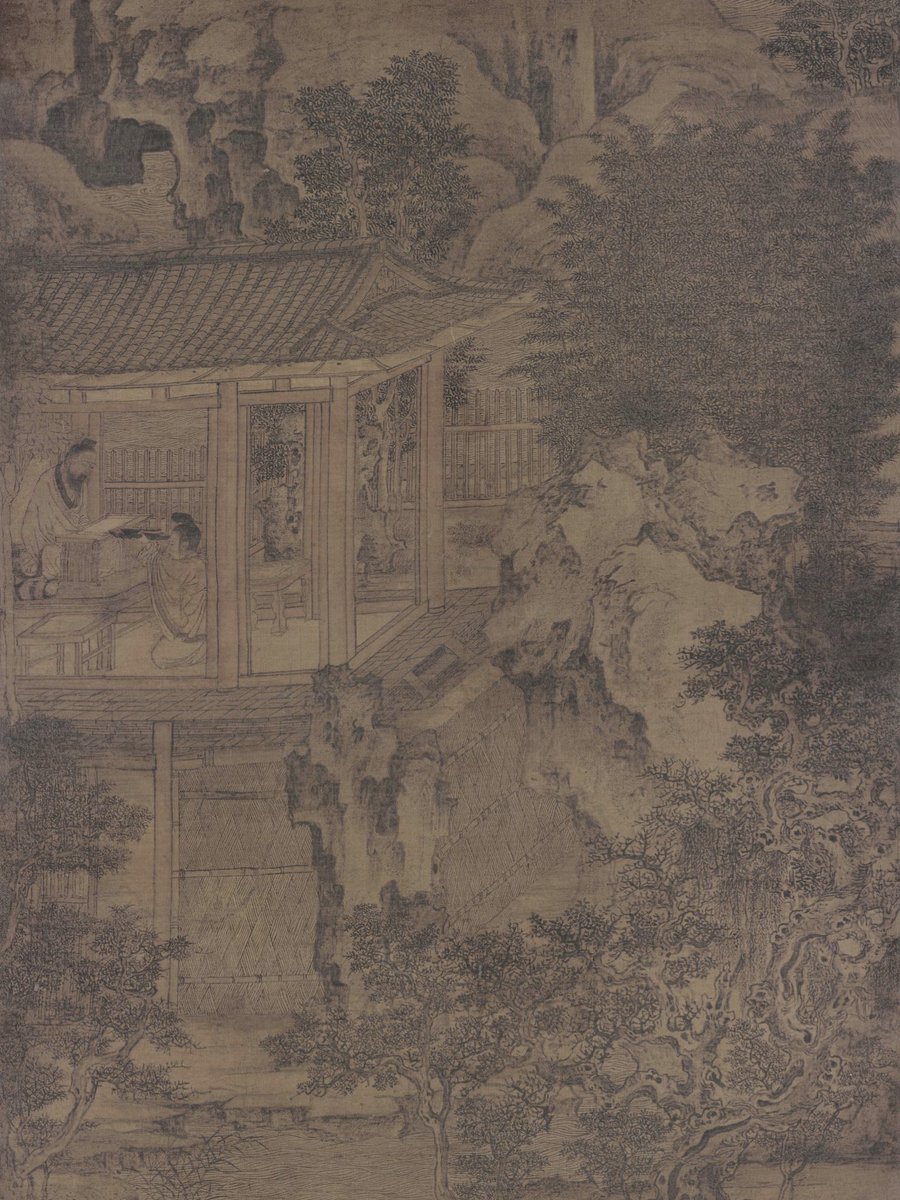woodsidesusan2's tweet image. Lofty Scholar, details from a refined tenth century Chinese landscape painting at Palace Museum.