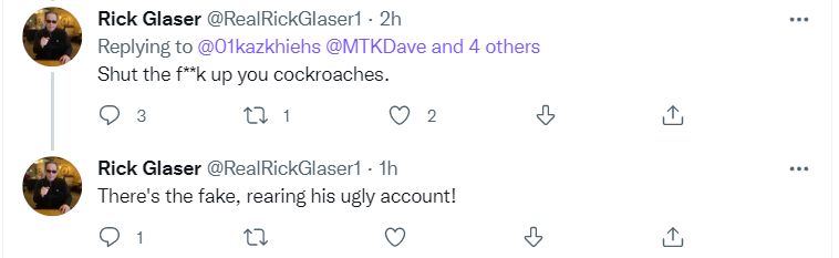 RealRickGlaser3's tweet photo. Clearly one man is behind all of these clones! I couldn’t have had success in four decades of #boxing if I was this stupid!!! @RealRickGlaser1 https://t.co/2xVv8npm4o