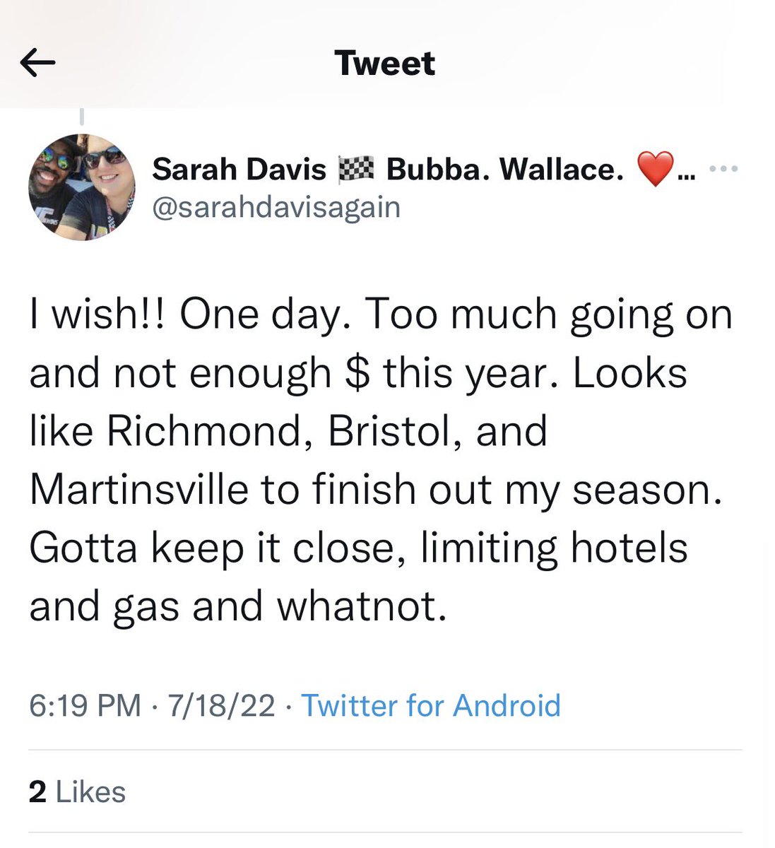 DarfNation's tweet photo. begs and pleads with twitter followers to fund their new phone, but still buying race tickets for 3 more races this season. #darf https://t.co/3OIkootx3z