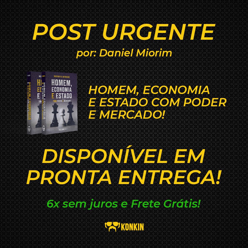 UniversidadeLi3's tweet photo. 👑Uma das obras mais importantes (talvez a mais importante) da Escola Austríaca de Economia está disponível pronta entrega, frete grátis 🚚 e 6x sem juros!

Faça como outros libertários amantes por conhecimento e compre o seu!!

Link na bio 👉🏻 @EditoraKonkin https://t.co/1OiYg28Gdx