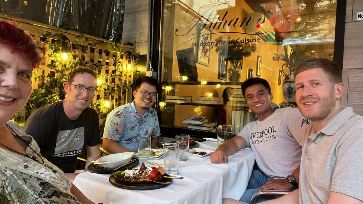 terraunbound's tweet photo. Fun dinner with friends new and old!  #ESIP2022 https://t.co/c4J2tWwXog