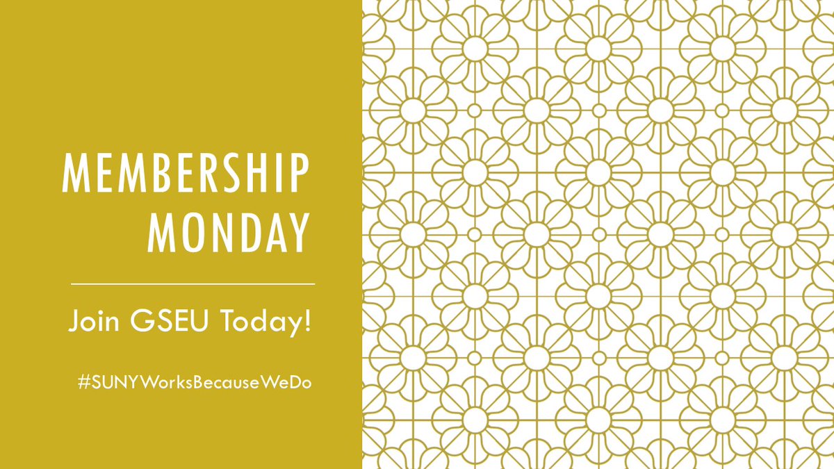 GSEUcolleges's tweet photo. Happy #MembershipMonday!
Join GSEU Today
https://t.co/TzT0VLkjvF
#SUNYWorksBecauseWeDo https://t.co/zvp3yWGosP