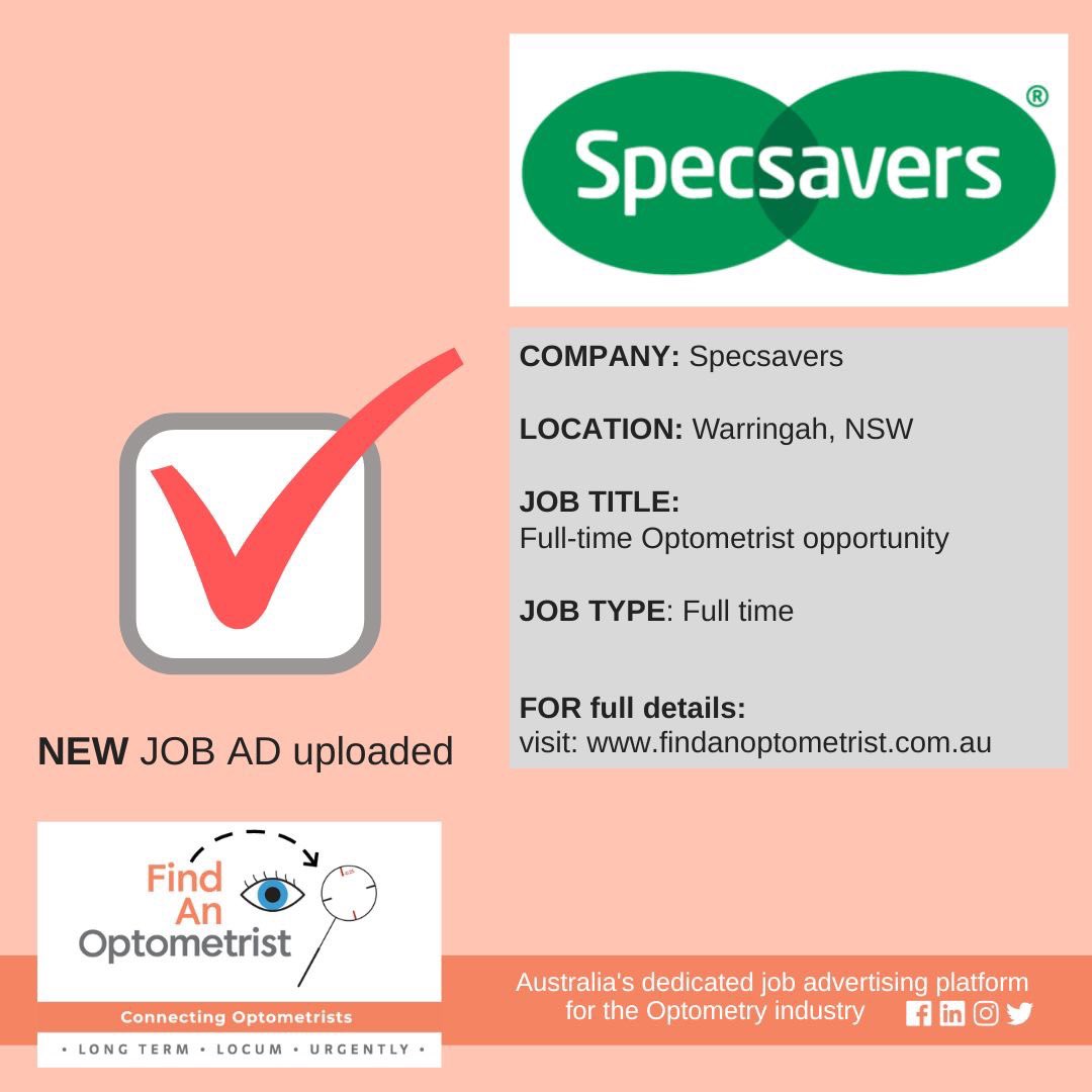 OptometristFind's tweet photo. To view full Ad on the Find an Optometrist website, please click here https://t.co/lIvTXPZEkv #optometrist #optometry #optometryaustralia #RANZCO https://t.co/W2dc1CTzD7