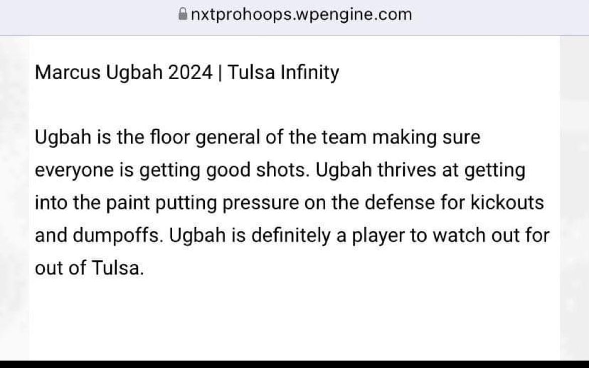 Infinity_2024's tweet image. Love seeing write-ups on our kids !!! We fight an upwards battle because we are not an organization … but we have a team that continuously goes HARD and gets things done !!!! Congrats to @JourneyChaney and @Marcus_Ugbah … keep playing your game and trust me you will go places🔥