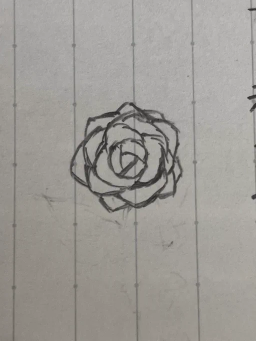 これはノートにらくがいた薔薇の花 