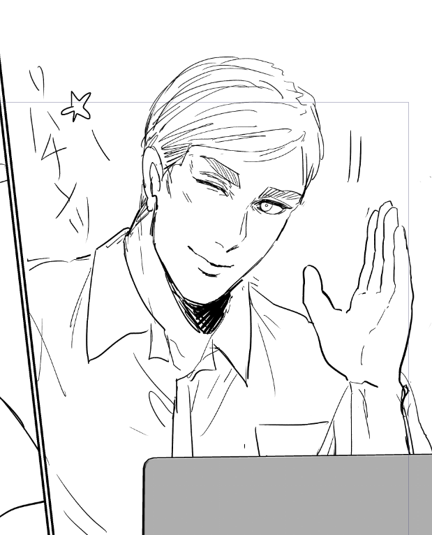 真面目にイケメンに描いたつもりなのに昭和のハンサムが出てしまう・・・中の人のせいか・・・ 