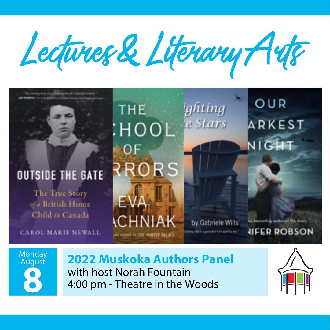 Join us for our 2022 Muskoka Authors Panel hosted by <a href="/muskokahn/">Norah Fountain 🇨🇦</a>, including new books by @AuthorJenniferR, @EvaStachniak, <a href="/GabrieleWills/">Gabriele Wills</a> and Carol Newall. Tickets: bit.ly/3z386Qj