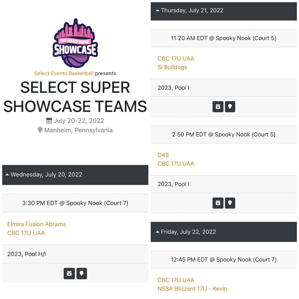Excited to play in The Select Super Showcase in Manheim, PA with my <a href="/CBC_COBBClb/">CBC-Colorado Basketball Club</a> teammates! Schedule can be found ⬇️!