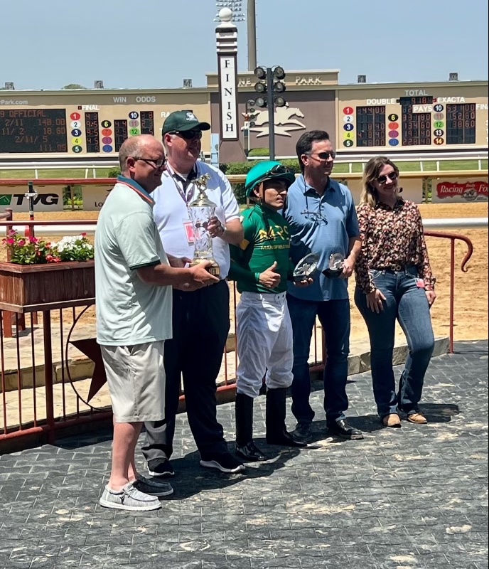 Jennie Rees (@tracksidejennie) on Twitter photo I love it when enthusiastic new owners win! Congrats to Landon Jordan on earning first victory in style as Calhoun-trained <a href="/ChurchillDowns/">Churchill Downs</a>-based Free Drop Maddy takes $150K TTA Sale Futurity at <a href="/lonestarpark/">Lone Star Park</a>. (Pix: Landon w daughter Maddy & son Jess) <a href="/Gabesaezjockey/">Gabriel Saez</a> <a href="/TTAtexas/">Texas Thoroughbred</a> I love it when enthusiastic new owners win! Congrats to Landon Jordan on earning first victory in style as Calhoun-trained <a href="/ChurchillDowns/">Churchill Downs</a>-based Free Drop Maddy takes $150K TTA Sale Futurity at <a href="/lonestarpark/">Lone Star Park</a>. (Pix: Landon w daughter Maddy & son Jess) <a href="/Gabesaezjockey/">Gabriel Saez</a> <a href="/TTAtexas/">Texas Thoroughbred</a>