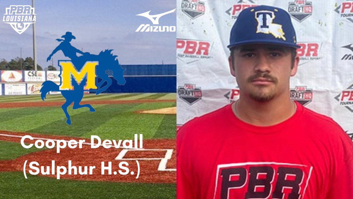 Congratulations to 2023 C Cooper Devall (Sulphur HS) on his commitment to McNeese State University.  Devall is the 16th Commit from our 2020 Future Games team.  #BeSeen 

<a href="/prepbaseball/">Prep Baseball</a>