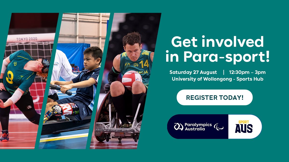Get involved in Para-sport! Join in the fun on Saturday 27th August at the University of Wollongong Sports Hub and try a variety of Para-sports at @AusParalympics Multi-sport Day. Suitable for ages 10+. Register now: bit.ly/PA_GetInvolved…