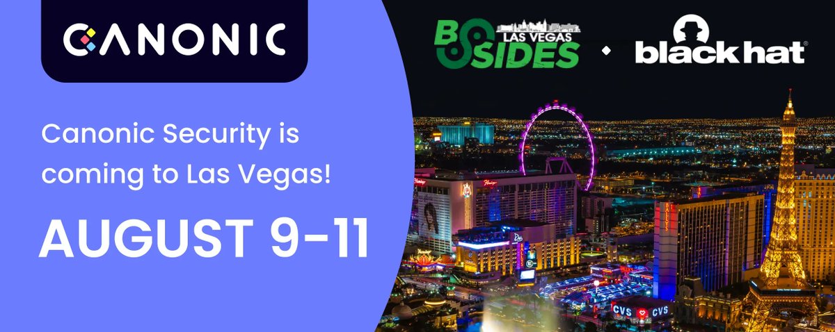 Canonic Security (@canonicsecurity) on Twitter photo Canonic is coming to <a href="/BlackHatEvents/">Black Hat</a> and <a href="/BSidesLV/">BSides Las Vegas</a> from August 6-11, and we'd love to meet you!
Meet us at Black Hat (booth IC66 in Innovation City) or schedule time (canonic.security/event/meet-can…) to learn more about controlling SaaS integrations with Canonic.
#BlackHat #blackhat2022 Canonic is coming to <a href="/BlackHatEvents/">Black Hat</a> and <a href="/BSidesLV/">BSides Las Vegas</a> from August 6-11, and we'd love to meet you!
Meet us at Black Hat (booth IC66 in Innovation City) or schedule time (canonic.security/event/meet-can…) to learn more about controlling SaaS integrations with Canonic.
#BlackHat #blackhat2022