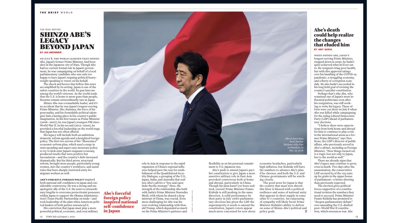 Amazon | Time Asia [US] July 25 - August 1 2022 安倍元首相
