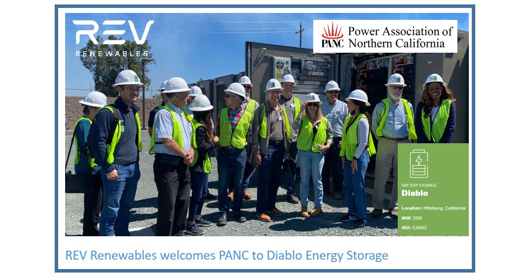 <a href="/REVRenewables/">REV Renewables</a>, an @lspower company, was happy to host the the Power Association of Northern California (PANC) and City of Pittsburg Vice Mayor Ms. Shanelle Scales-Preston at REV’s Diablo Energy Storage site in Pittsburg, CA. #EnergyTransition #renewables