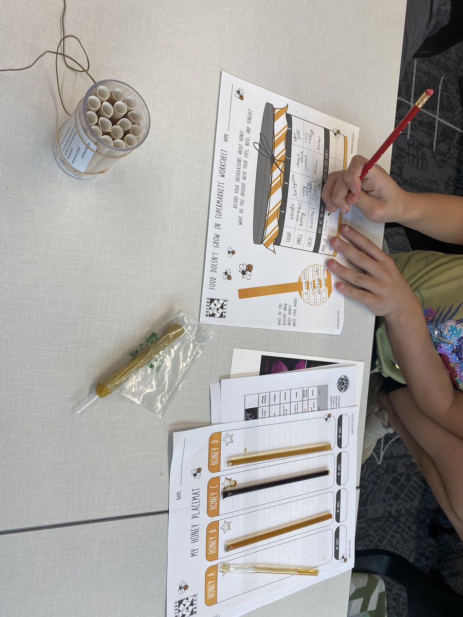 KellyFeehan2's tweet photo. Taste testing different kinds of honey from different kinds of flowers and touring a pollinator garden. One of our discovery days for kids workshops in Platte County. #Nebext https://t.co/rxhBietpkD