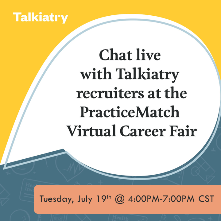 sarah_smith2014's tweet photo. 𝗧𝗼𝗺𝗼𝗿𝗿𝗼𝘄! @Talkiatry will be at @PracticeMatch #Psychiatry Virtual Career Fair &amp; we'll be giving away a $𝟸𝟻𝟶 𝙶𝚒𝚏𝚝 𝙲𝚊𝚛𝚍!

𝙍𝙚𝙜𝙞𝙨𝙩𝙚𝙧- https://t.co/imRMhsYxKZ

#psychiatrist #psychiatryresident #psychiatryfellow #healthcare #mentalhealth https://t.co/nCiB1mcUU6