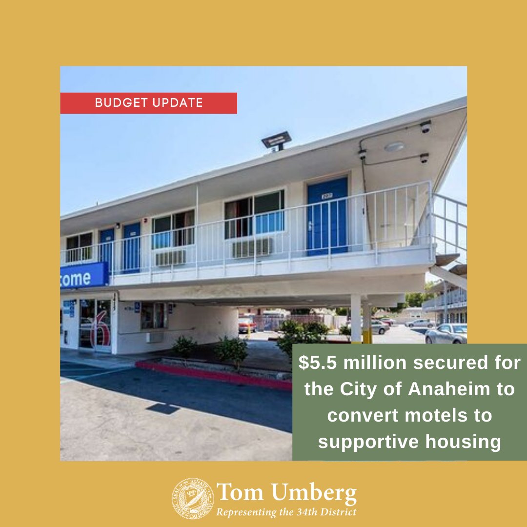 SenatorUmberg's tweet image. #SD34 ~ @CityofAnaheim ~ #ProjectHomekey
#Homelessness ~ #TransitionalHousing
#SupportiveHousing