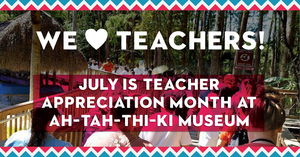 ahtahthiki1's tweet photo. Are you a Florida teacher? Raise your hand if you want FREE admission in the month of JULY! Share the news and RSVP here: https://t.co/2o6OmMUT4y #FDOE #PRIVATESCHOOL #ElementarySchool #MiddleSchool #HighSchool #College #SeminoleTribe #Ahtahthiki https://t.co/8hU0zZ8cyh