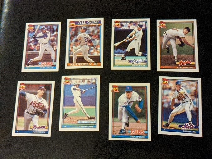 minutemancards's tweet photo. Some fun rips while I watch the Home Run Derby! 1991 Topps Baseball $1 a pack on https://t.co/ndtDqOOtNE https://t.co/TA9hd6haXO